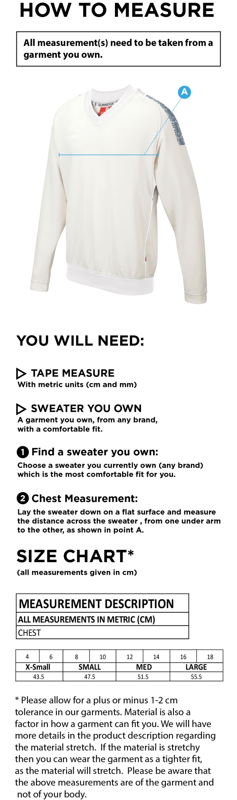 LIMERICK CC BLAST LONG SLEEVE WOMEN'S SWEATER - Ivory - Size Guide