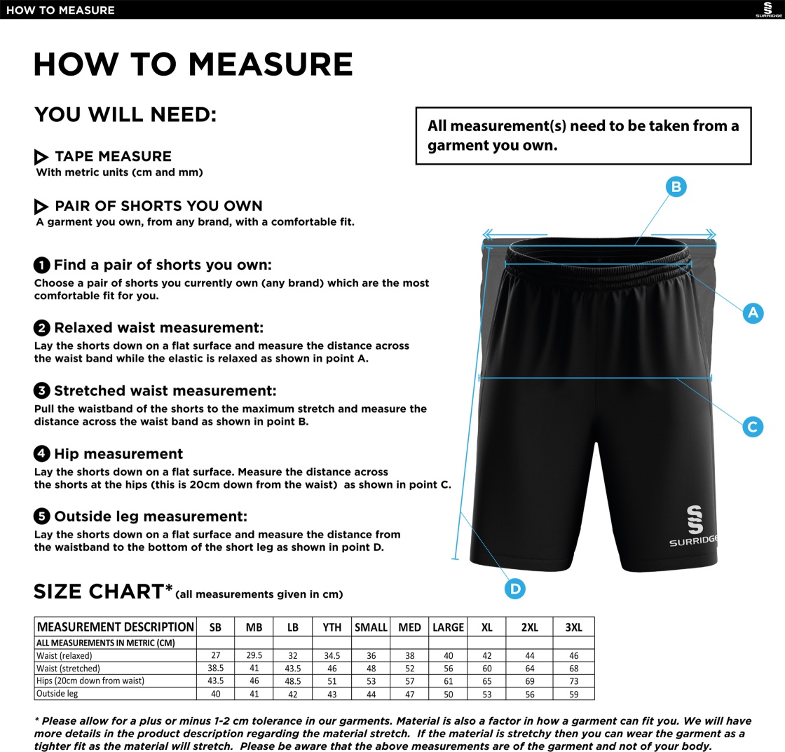 Limerick CC - Blade Shorts - Size Guide
